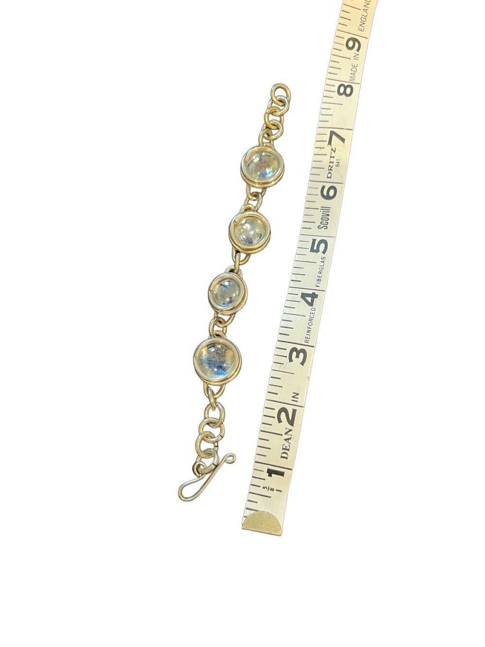 Handcrafted silver bracelet & pendant with light blue opal glass beads